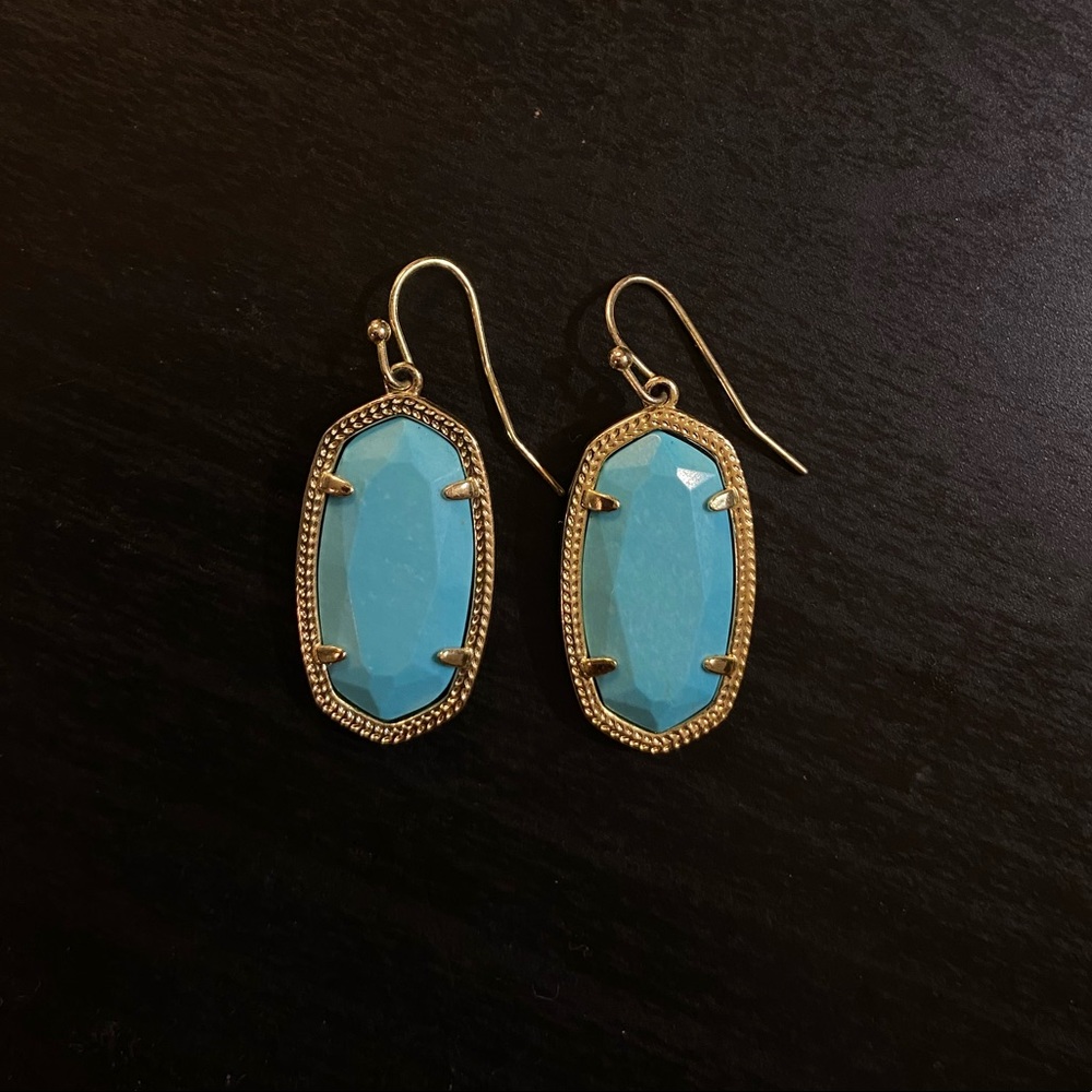 Kendra Scott Gold Turquoise Dani Drop Earrings